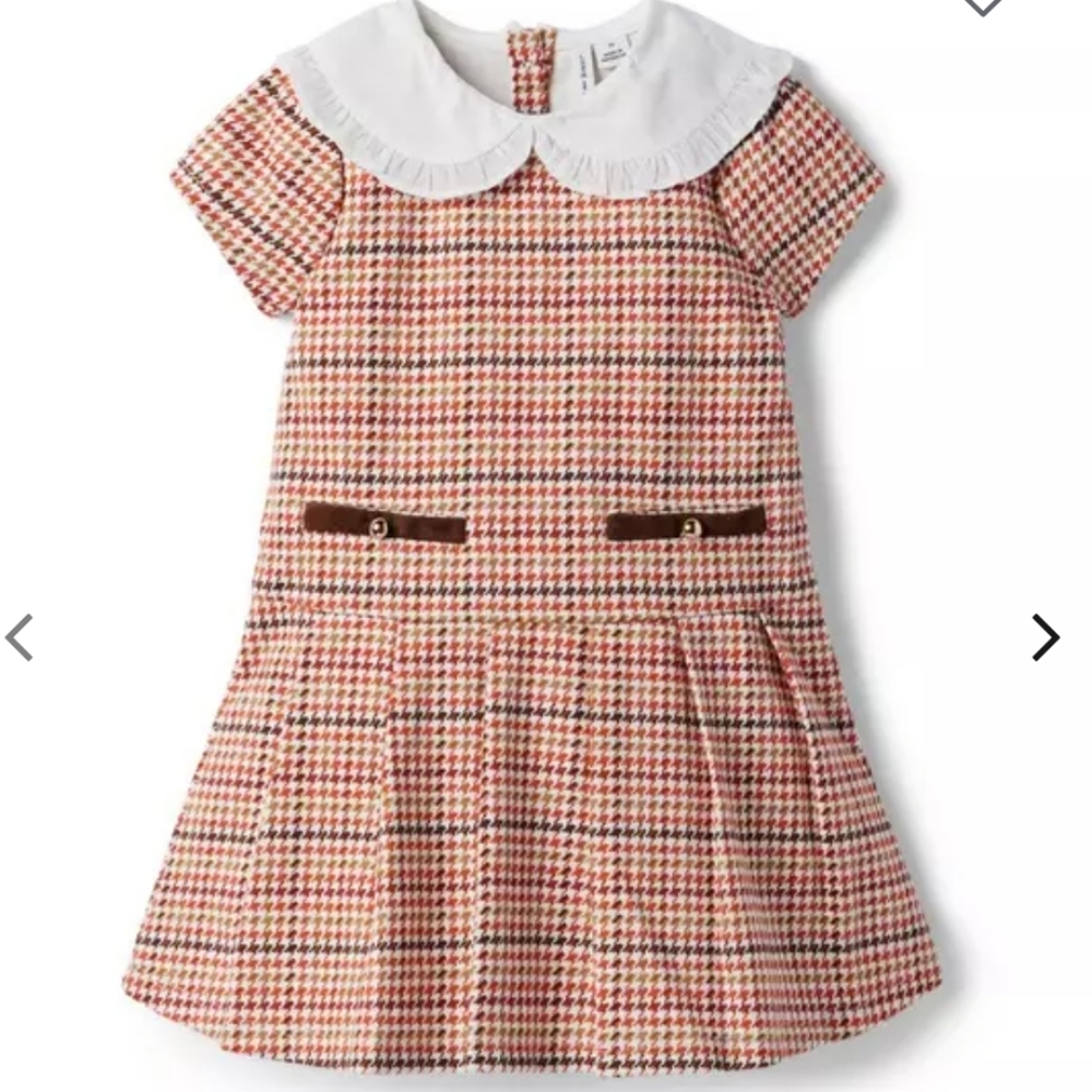 Janie and Jack Houndstooth Plaid Pointe Dress 12-18 months